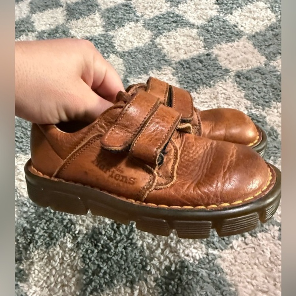 DR MARTENS MADE IN ENGLAND Double Straps Brown Leather Oxford kids size 8 shoes